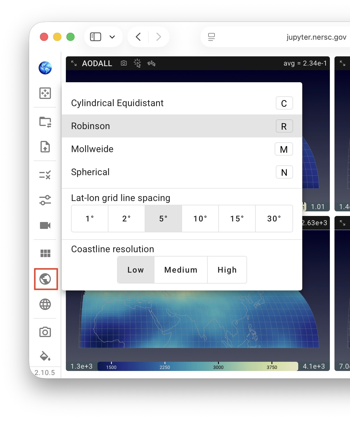 Map projections and latitude–longitude grid-line spacing