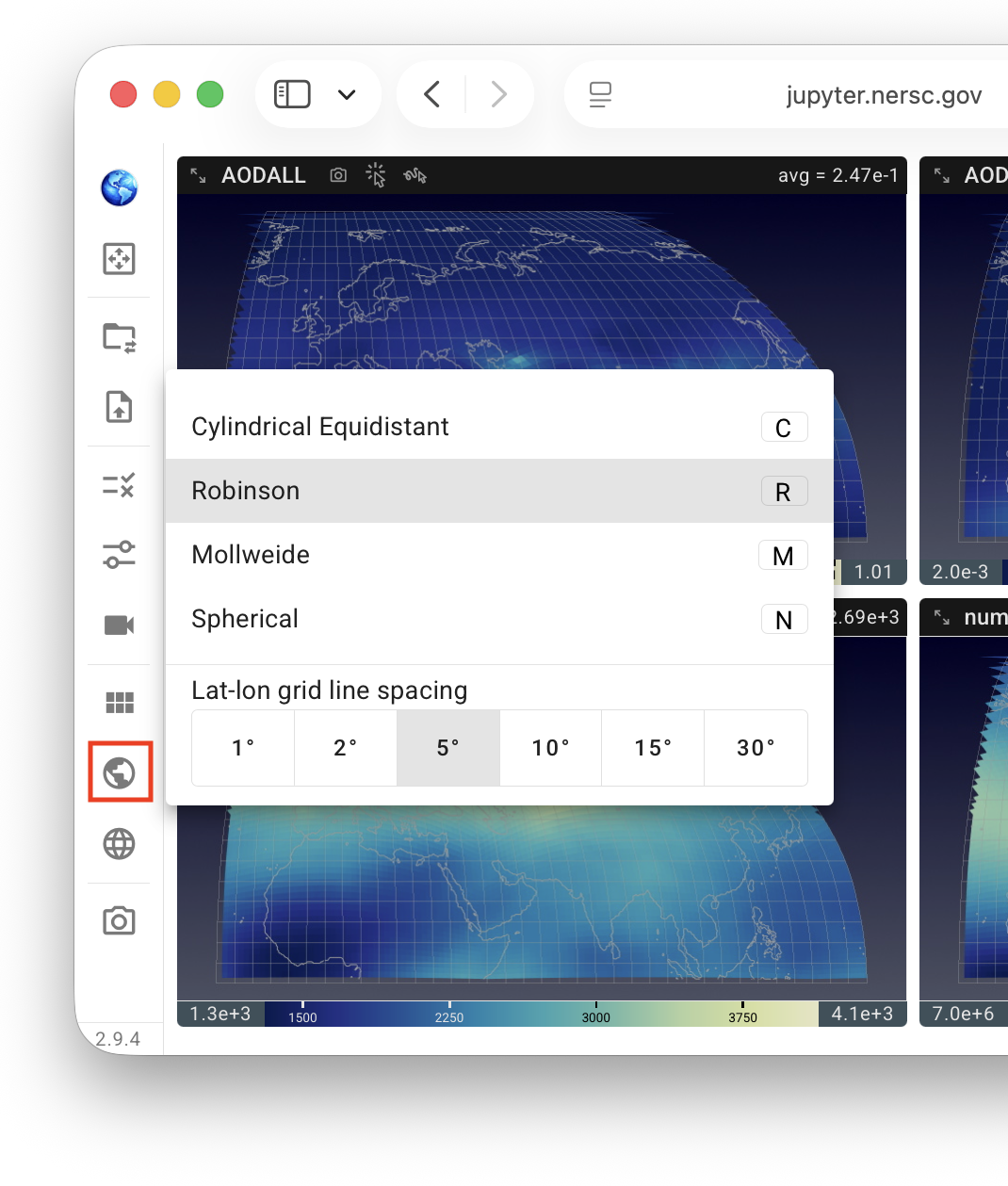 Map projections and latitude–longitude grid-line spacing
