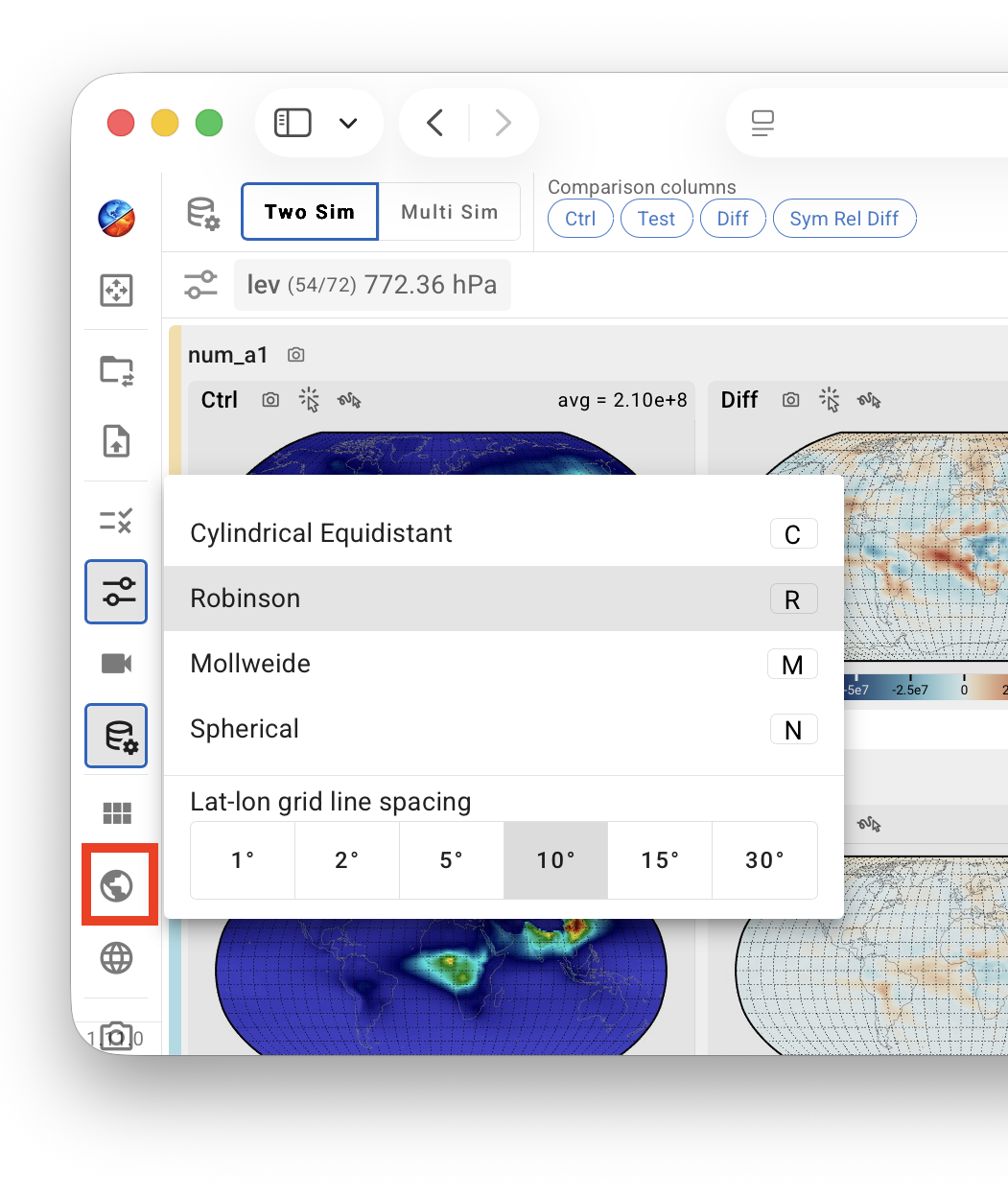 Map projections and latitude–longitude grid-line spacing