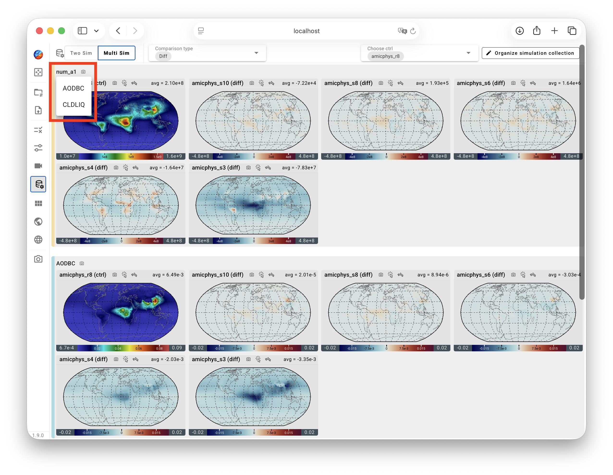 Multi-sim comparison: rearrange variables
