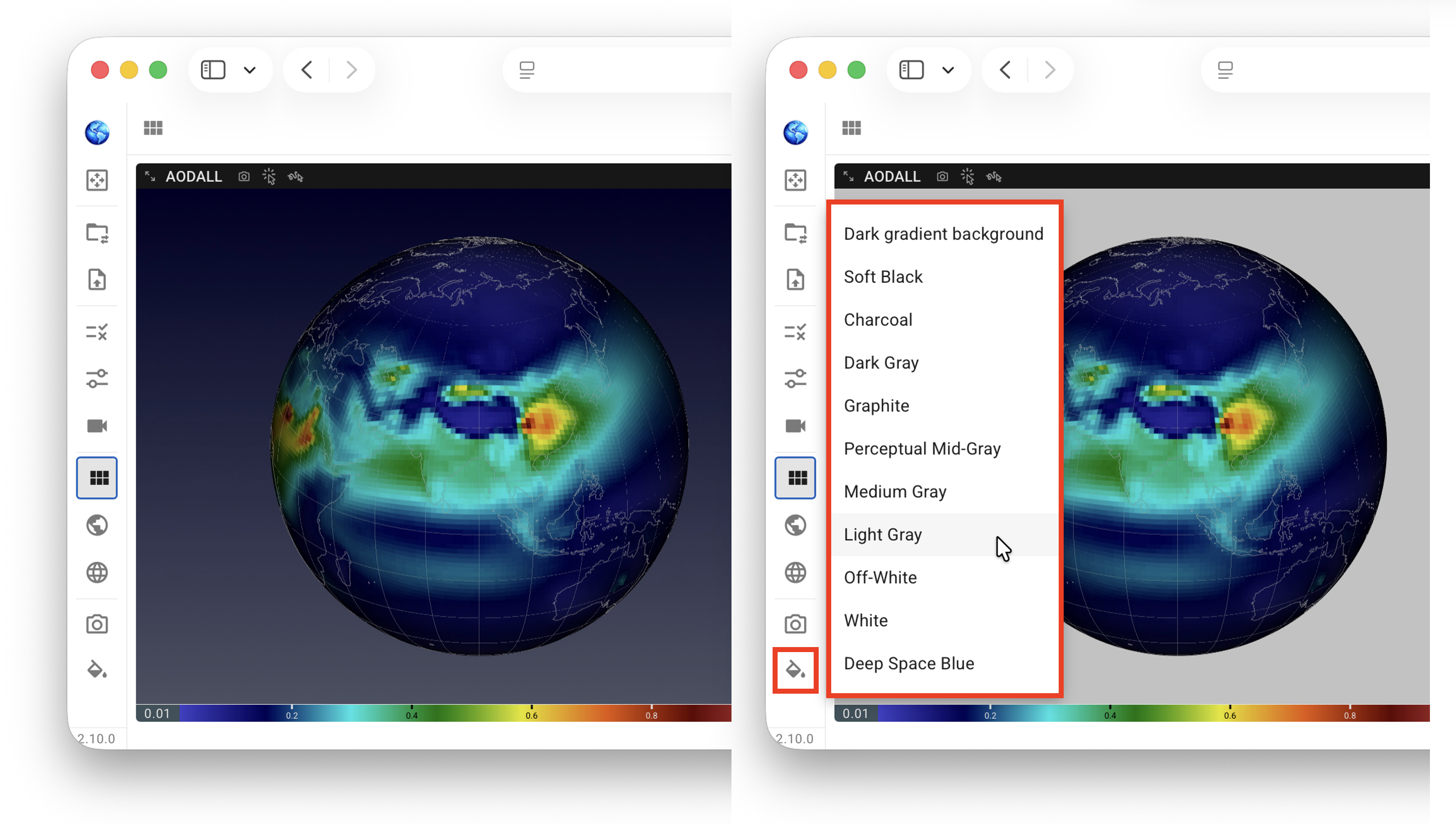 Plot background color choices