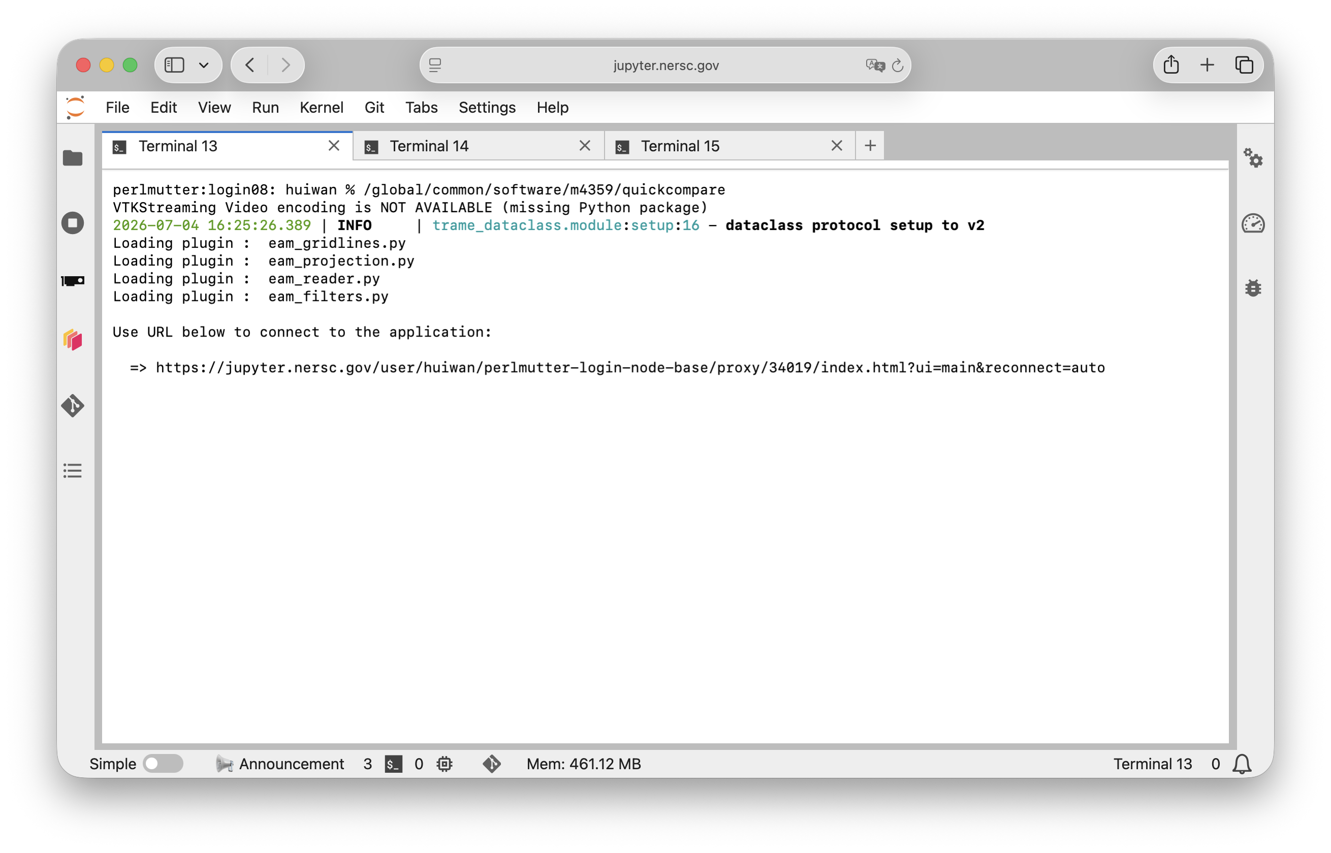 QuickCompare Terminal with URL