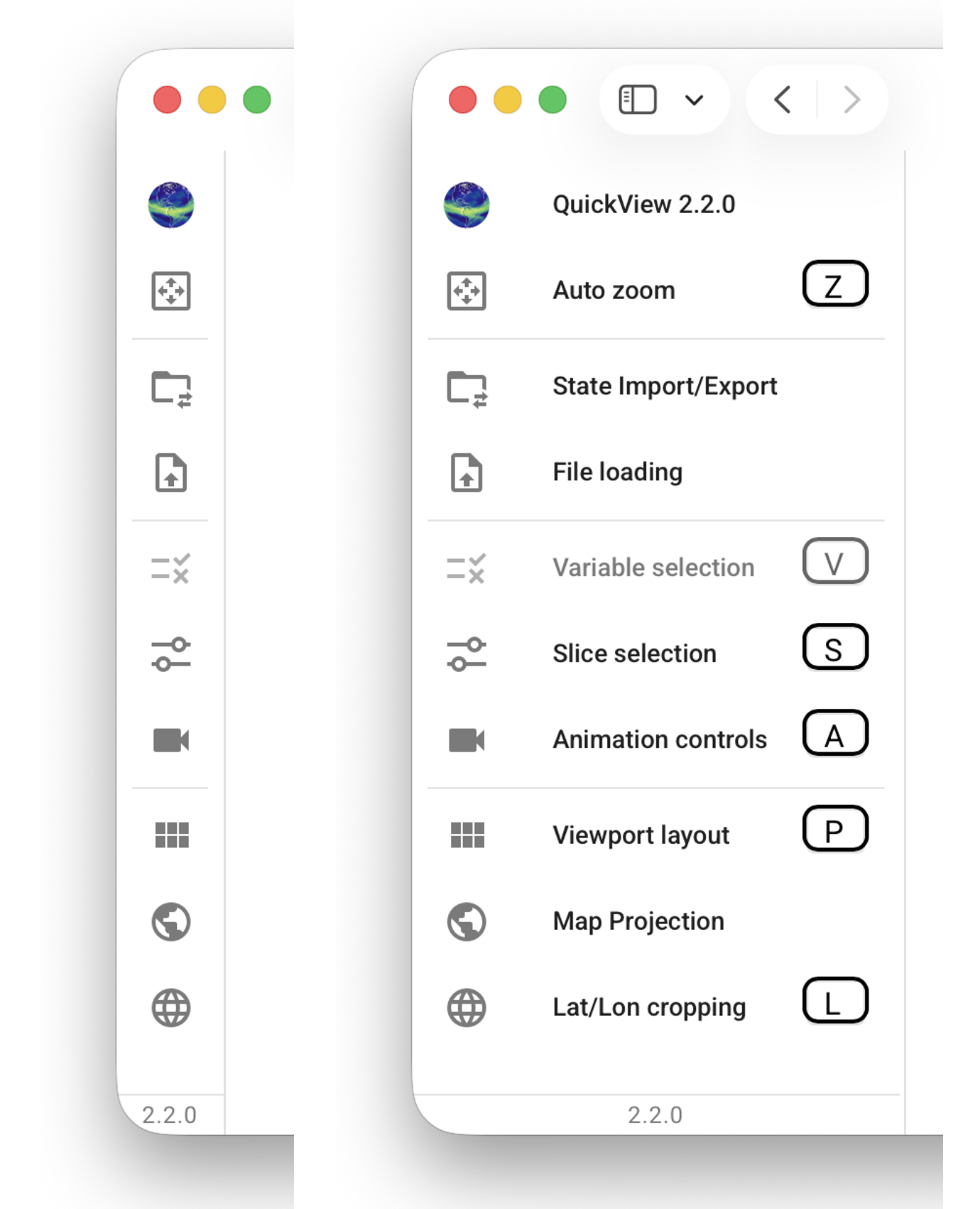 Toolbar compact or expanded