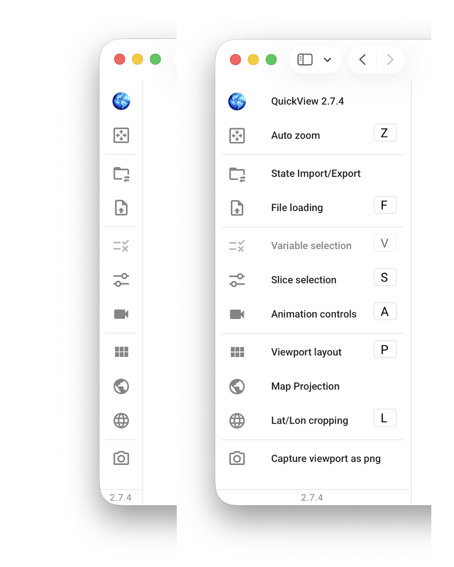 Toolbar compact or expanded
