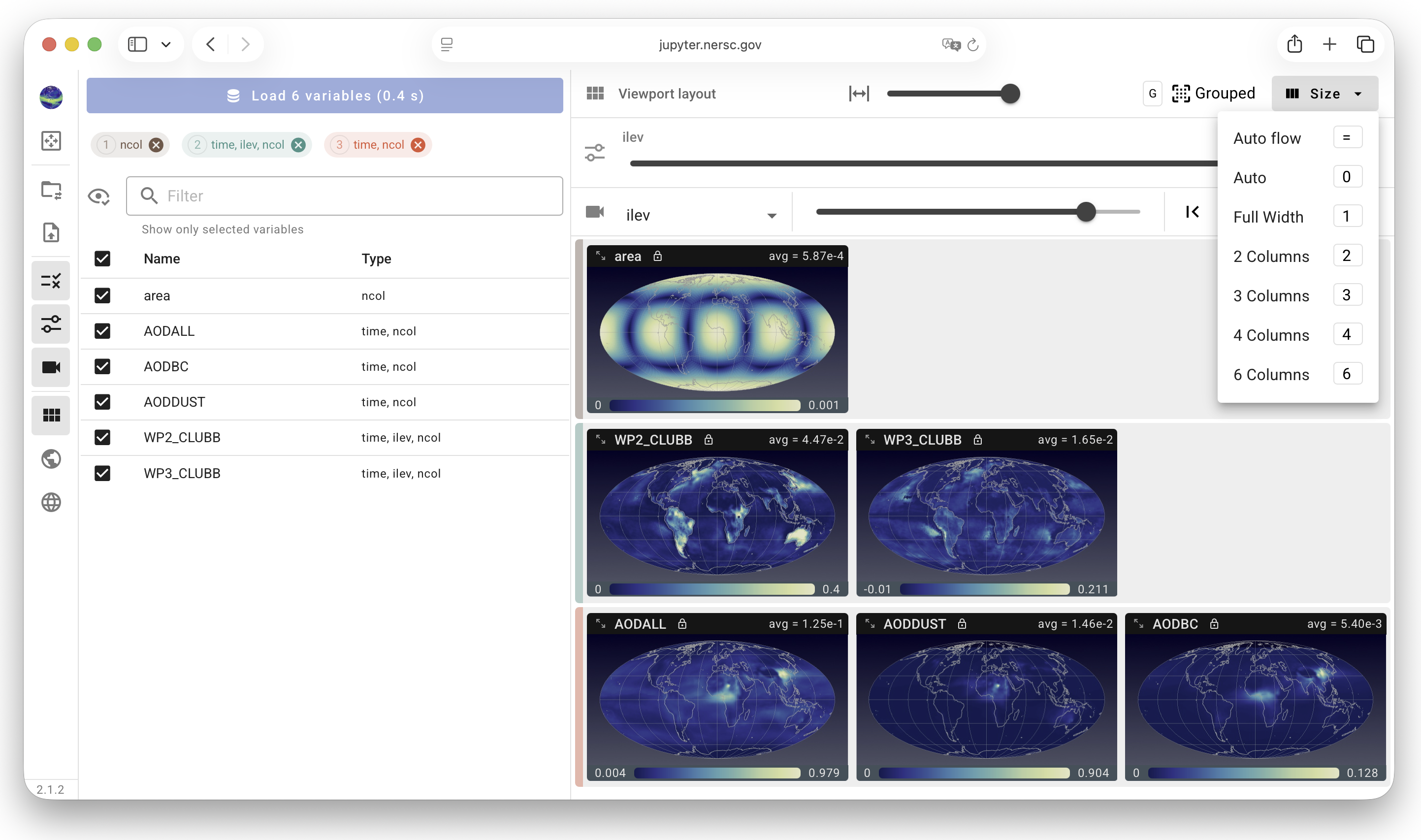 Viewport column size