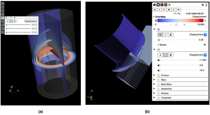 Figure 7: (a) LightViz with the new default user interface, and (b) LightViz with the ArcticViewer interface.