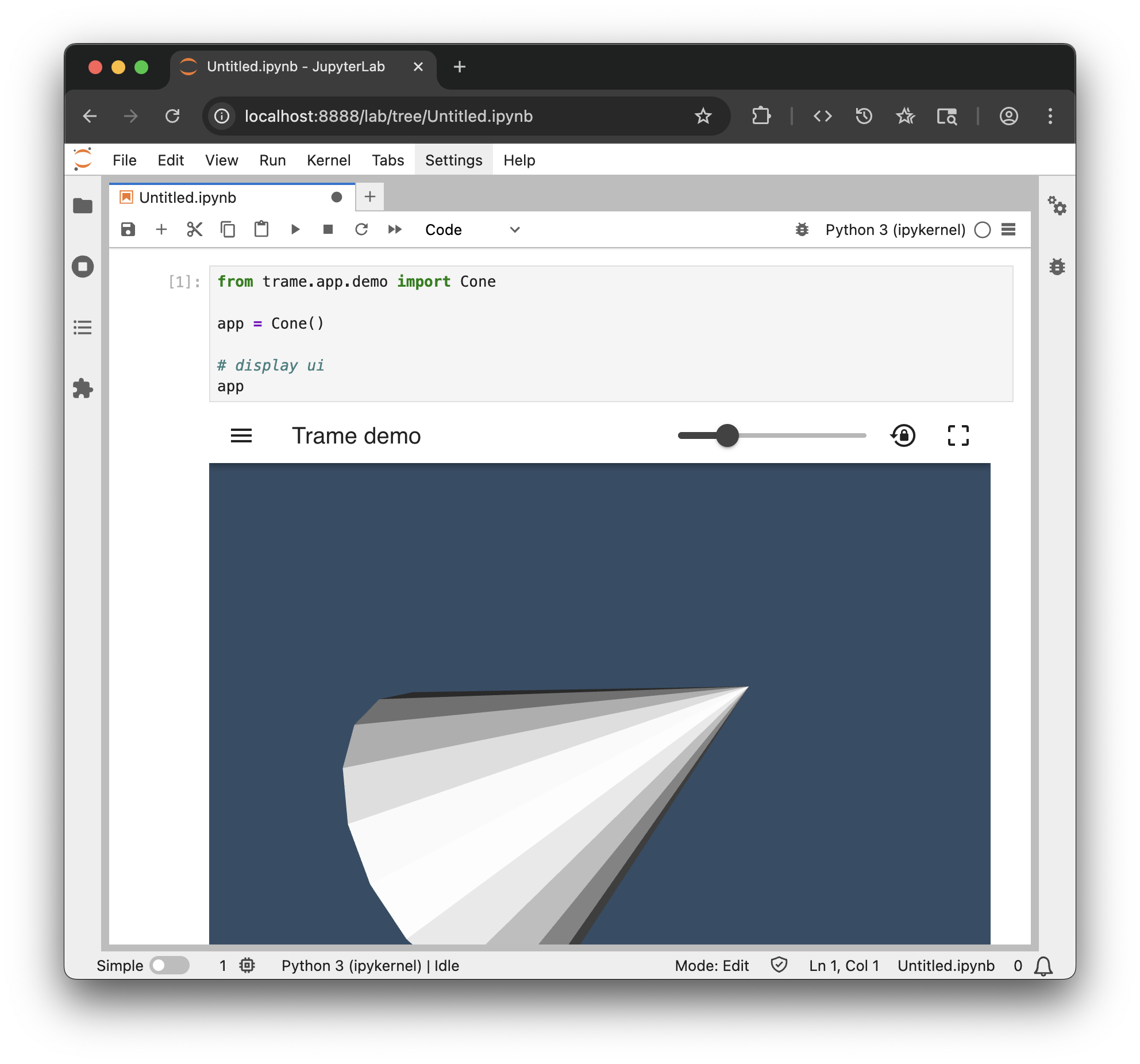 Cone in Jupyter
