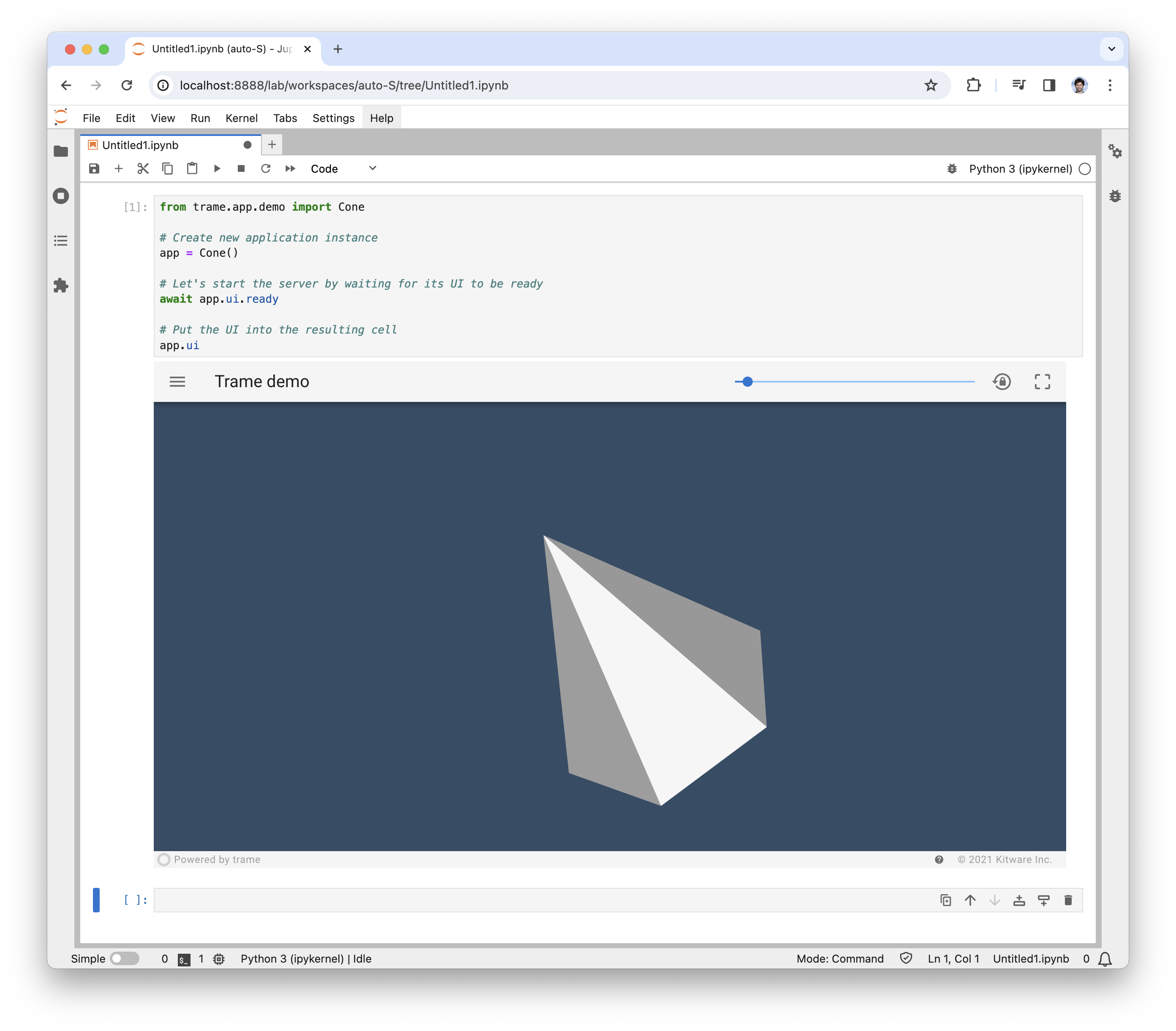 Cone in Jupyter